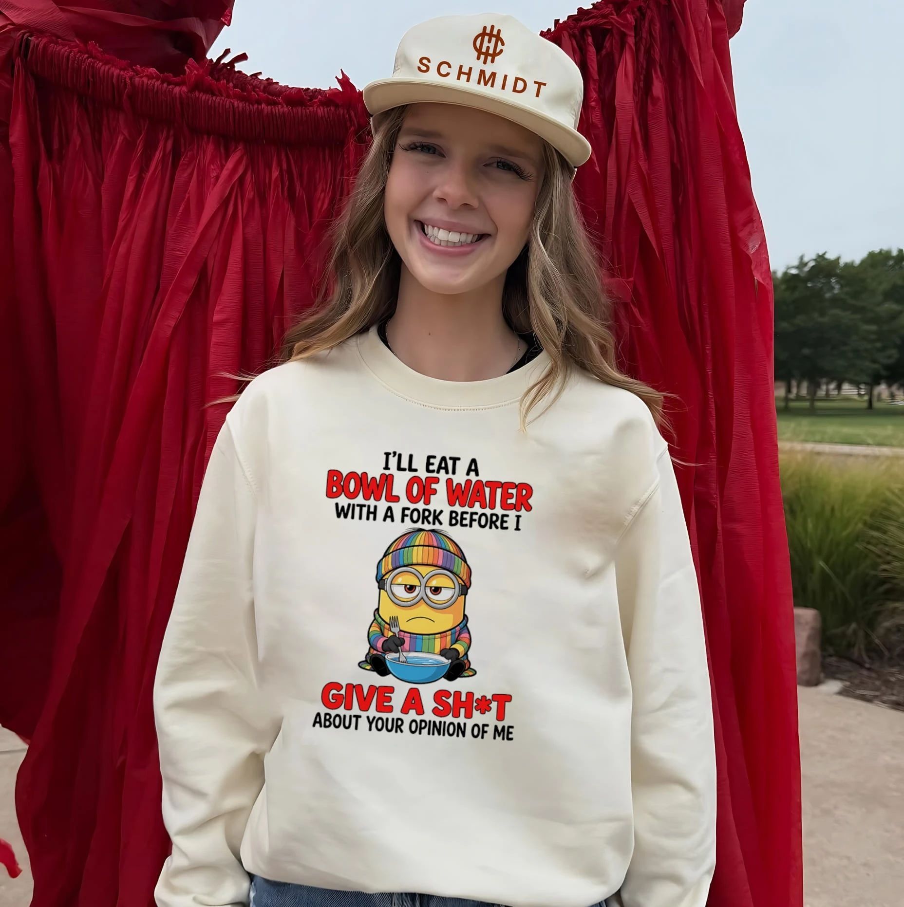 I’ll eat a bowl of water with a fork before I give a shit about your opinion of me Minion shirt
