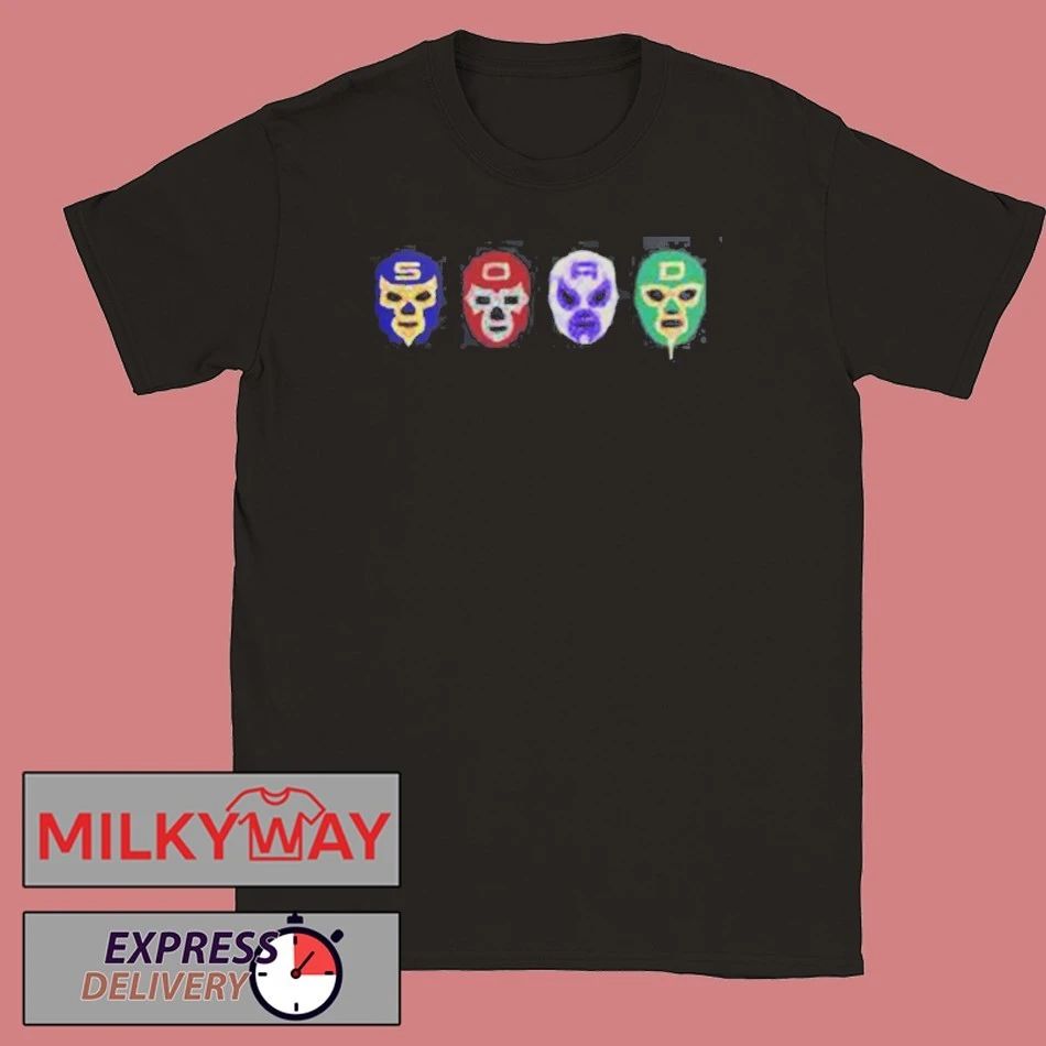 System Of A Down CDMX Mexico 2026 Pop Up Shop Merch Tee At Estadio GNP Seguros On 27 And 28 May 2026 Lucha Libre Maskes T-Shirt