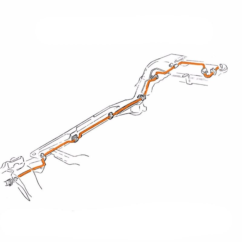 1964-67 Chevrolet Chevelle/Malibu/SS Hardtop 5/16″ Fuel Return Line (Square Bend at Rear) 1pc, Stainless