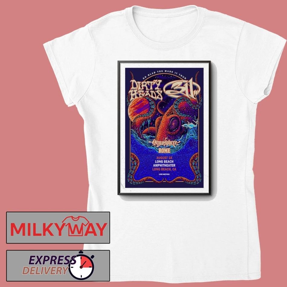 Poster Dirty Heads At Long Beach Amphitheater In Long Beach CA On Aug 18 2026 shirt