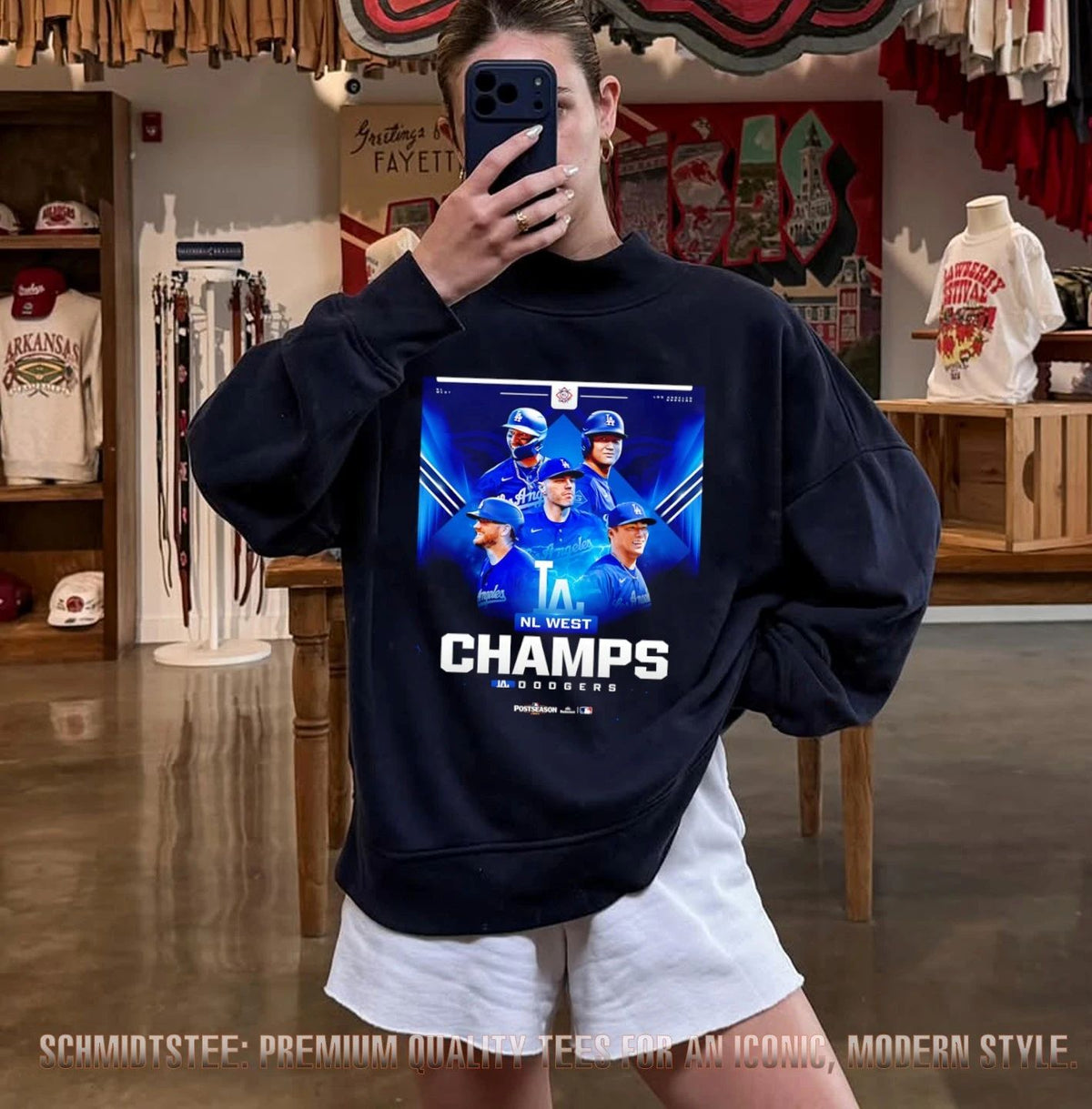 Los Angeles Dodgers NL West Champs 2026 Postseason player collage shirt