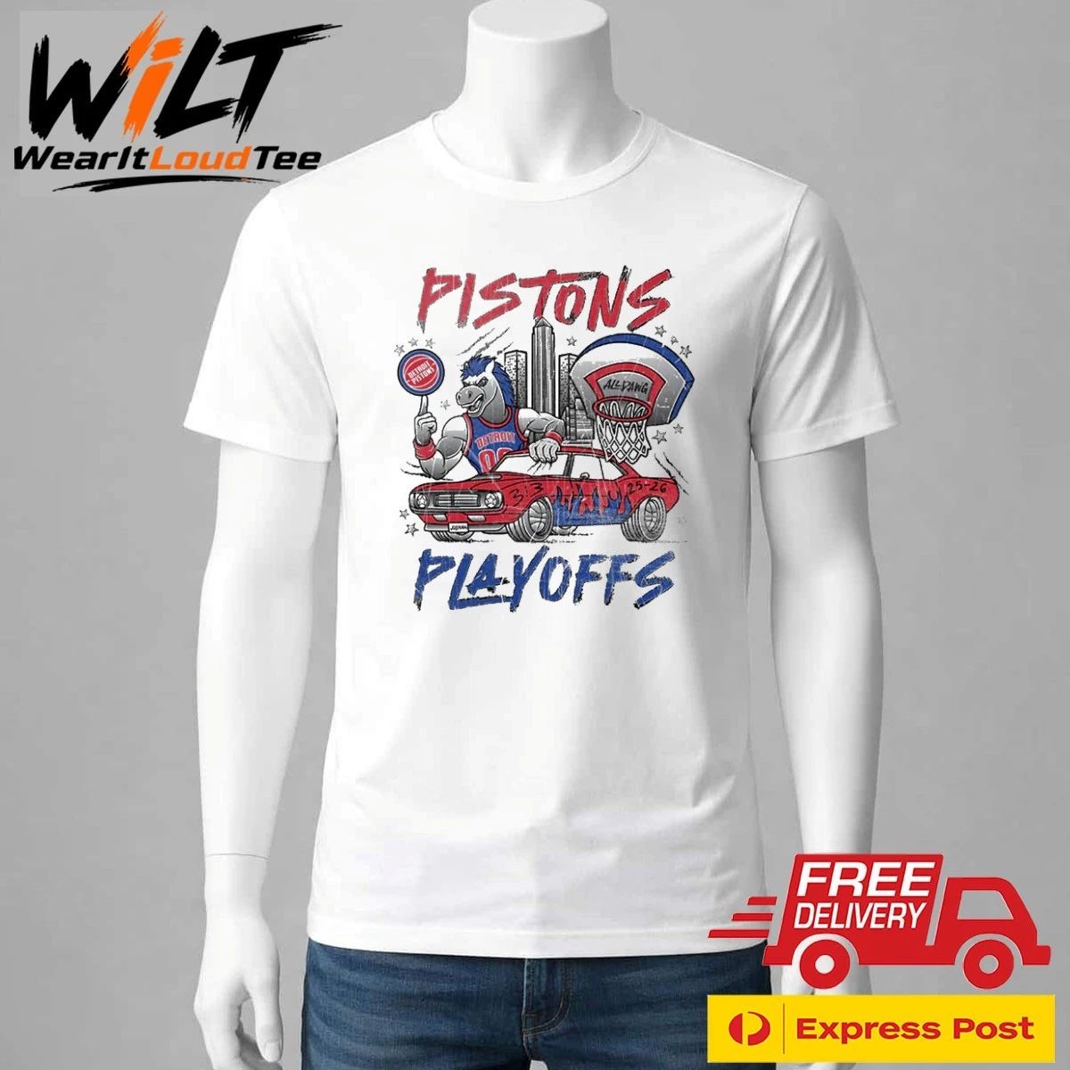 Detroit Pistons Playoffs 2026 All Dang Mascot Shirt
