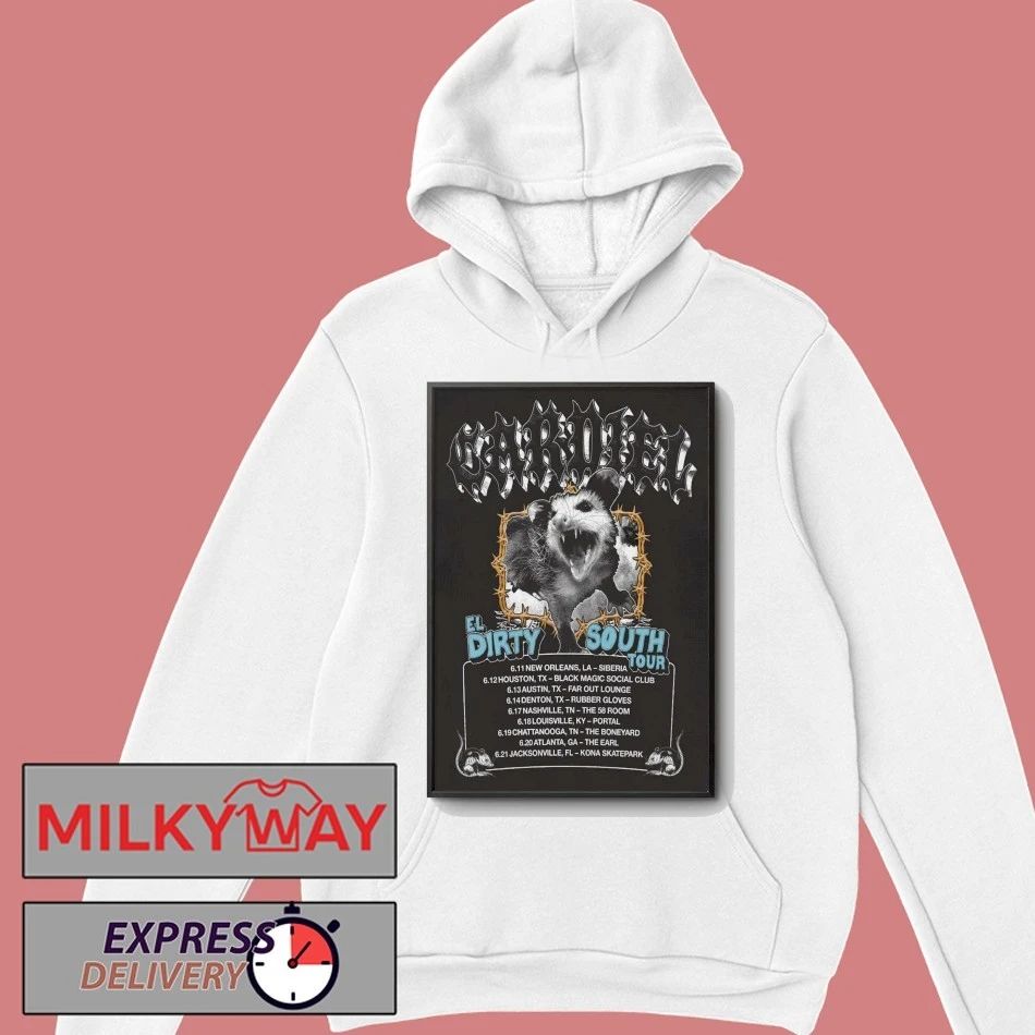 Cardiel Tour El Dirty South 2026 Poster shirt