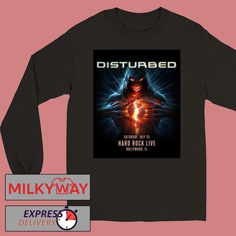 Disturbed Venue Poster At Hard Rock Live On July 25 2026 Hollywood FL shirt