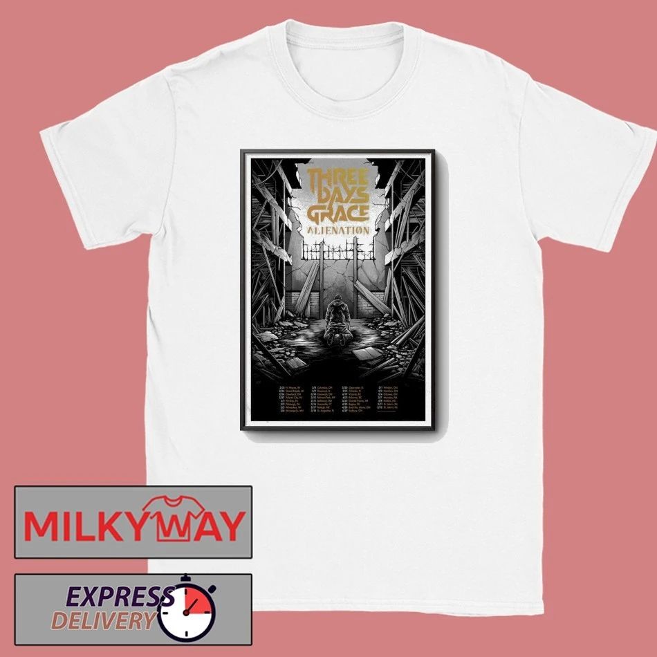 Three Days Grace 2026 Poster Alienation Tour Monochrome shirt