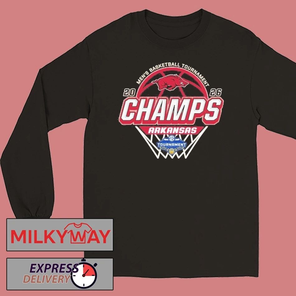 Arkansas Razorbacks Men’s Basketball 2026 SEC Tournament Champions Locker Room Cardinal Red T-Shirt