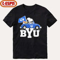 The Peanuts Driving Car X BYU Cougars Shirt
