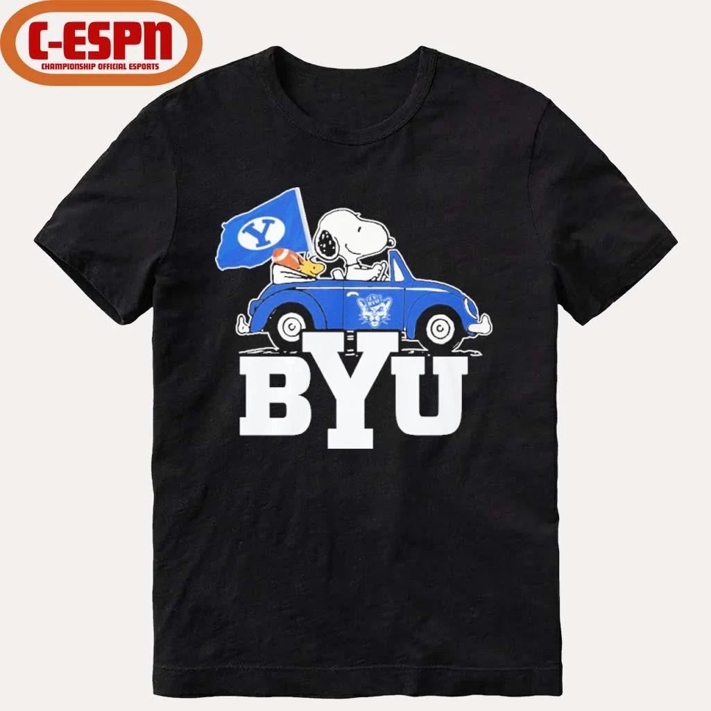 The Peanuts Driving Car X BYU Cougars Shirt