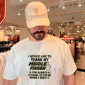 I would like to thank my middle finger for always sticking up for me when i need it shirt