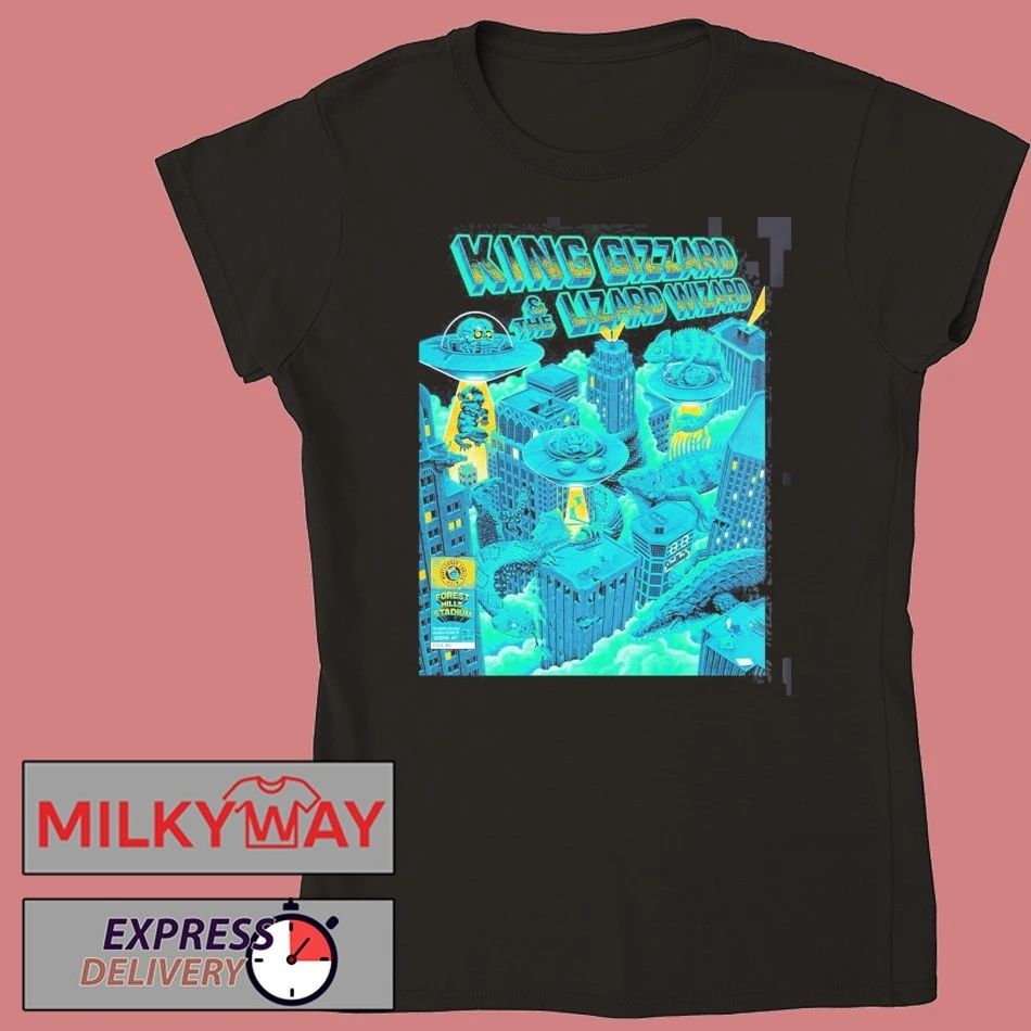 King Gizzard And The Lizard Wizard Queens New York 2026 Event Poster At Forest Hills Stadium On 20 And 21 August 2026 Reptilians Vs Alienoids T-Shirt
