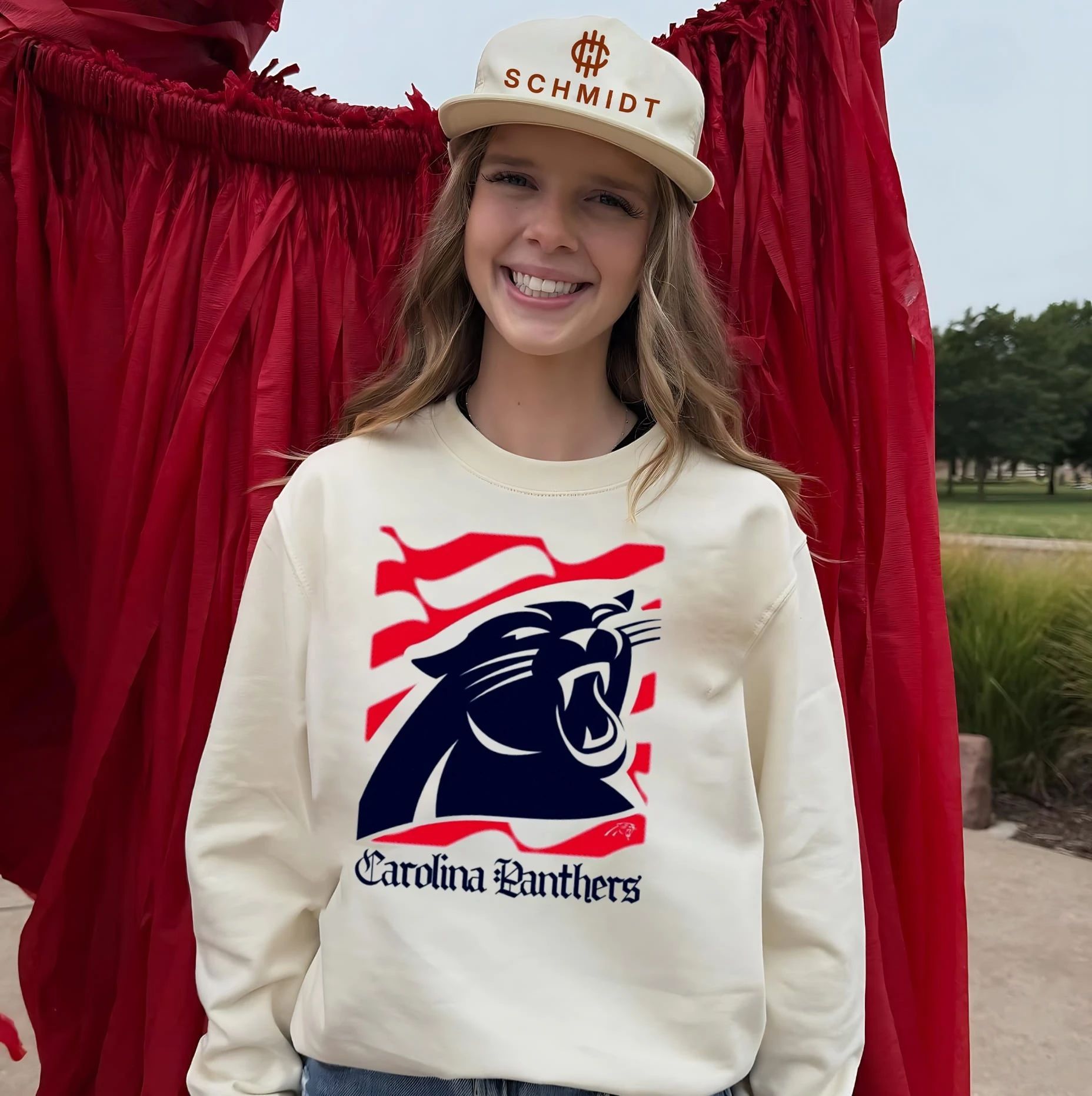 Carolina Panthers American 250th Flag Heritage Wordmark shirt