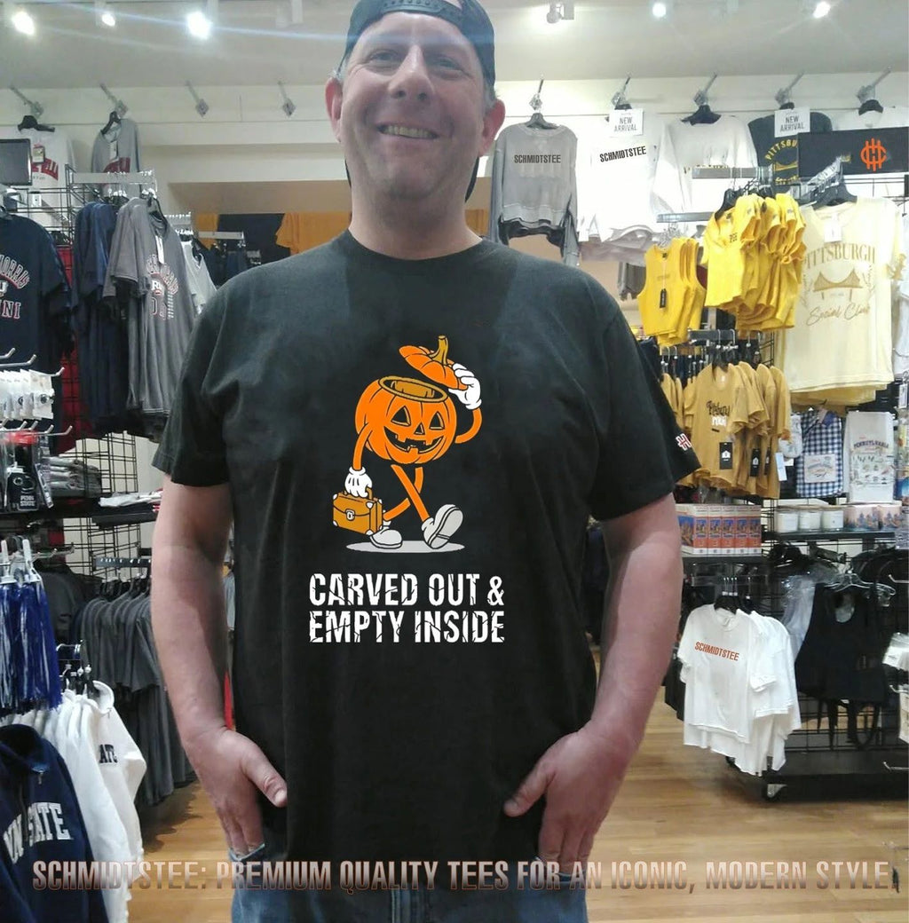 Pumpkin carved out & empty inside shirt