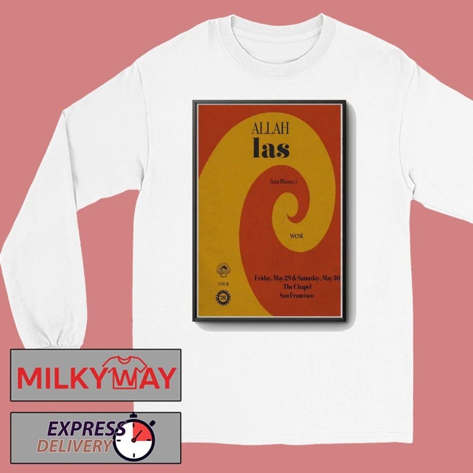 LIMITED May 29 2026 Allah-Las + Sam Blasucci San Francisco, CA Poster TOUR shirt
