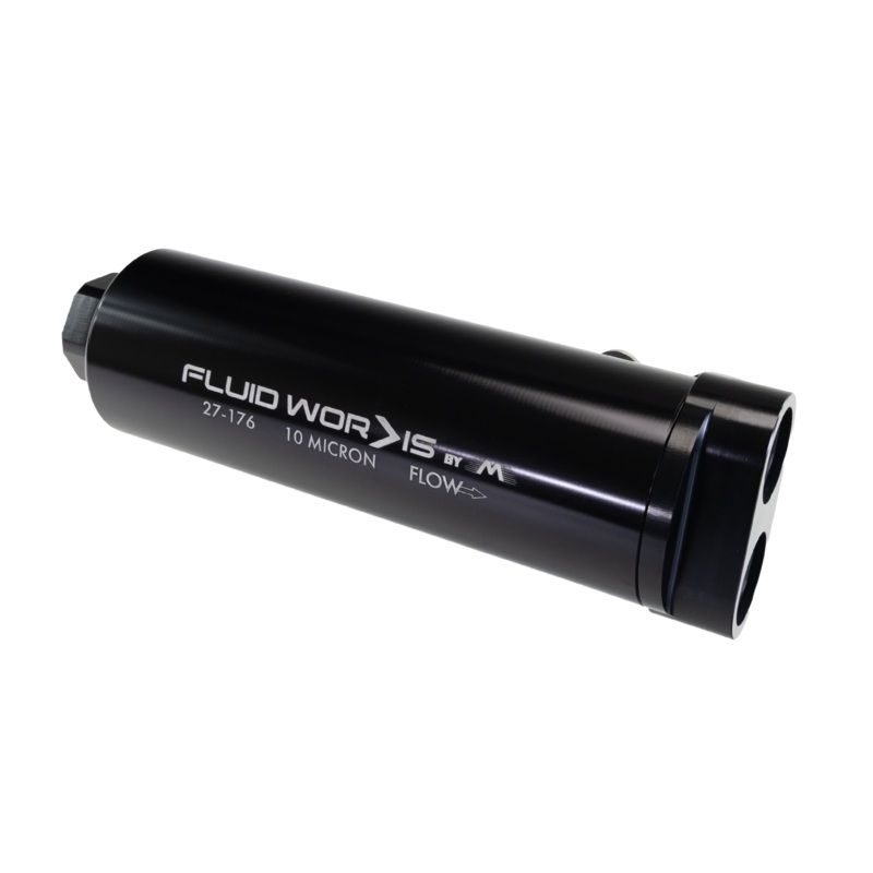 Fluidworks Dual Outlet 32GPM Post Fuel Filter w/ Mount (10 Micron) 27-176