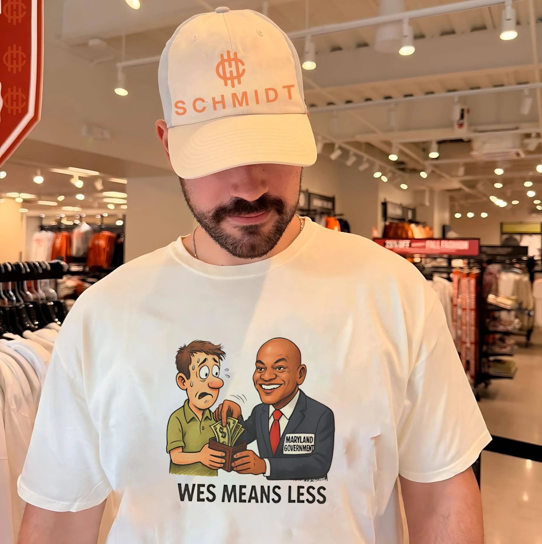 Wes means less politcal cartoon shirt