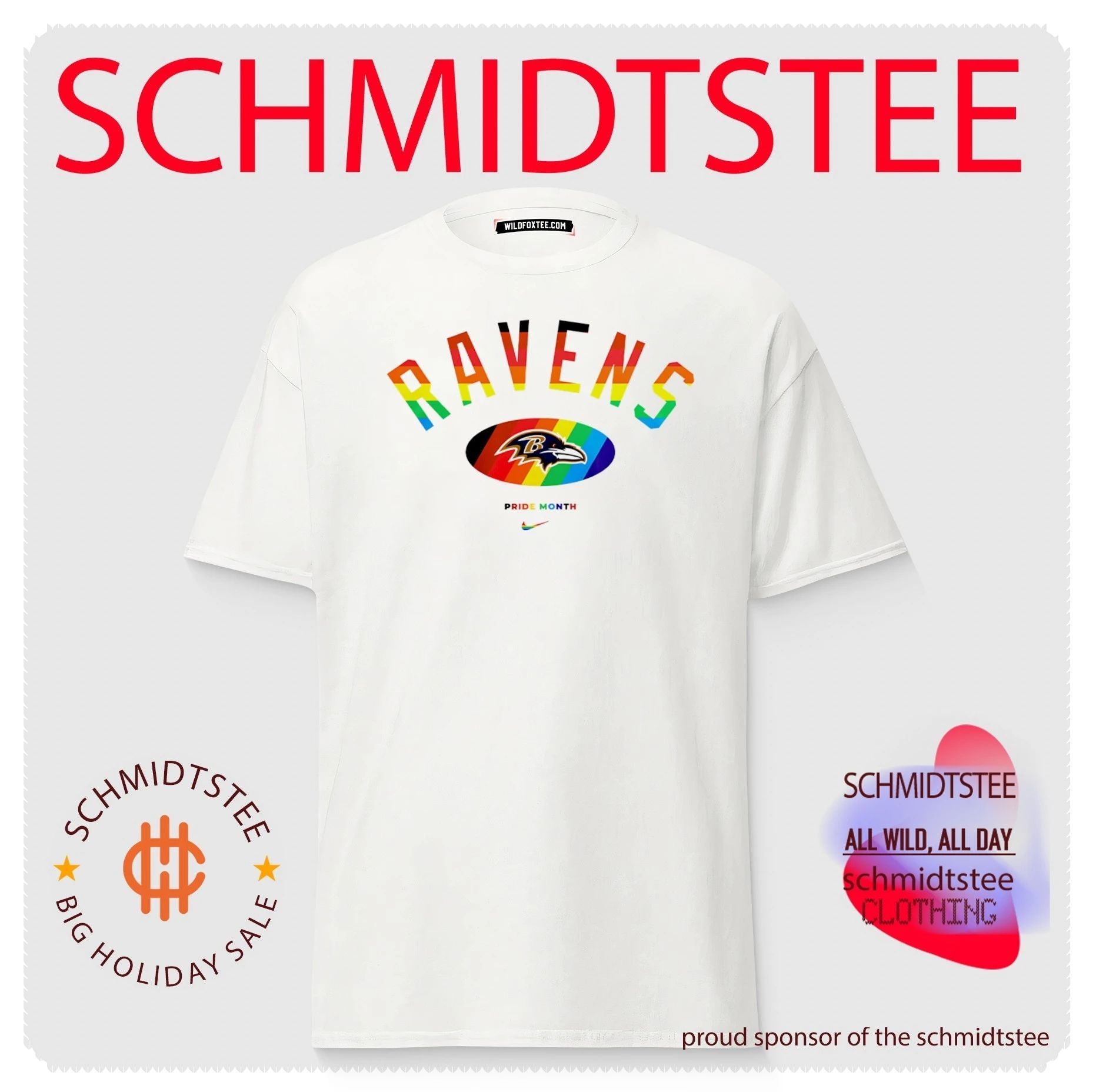 Baltimore Ravens Pride Month Rainbow logo shirt