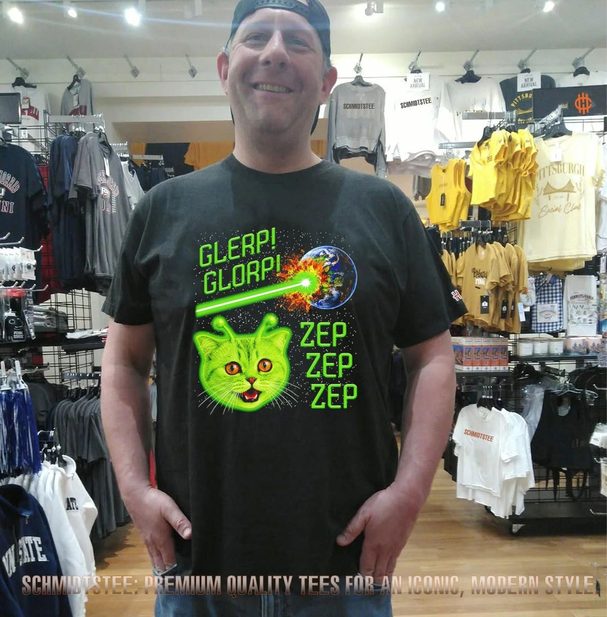 Alien Cat Glerp Glorp Zep Zep Zep Space shirt