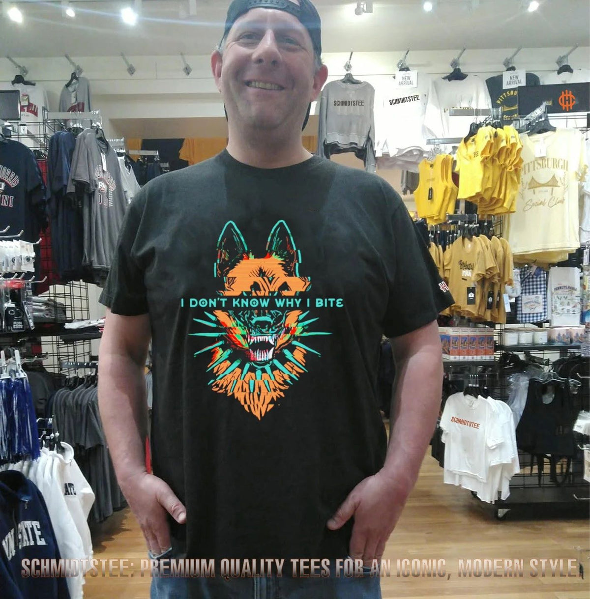 I Don’t Know Why I Bite Glitch Wolf shirt