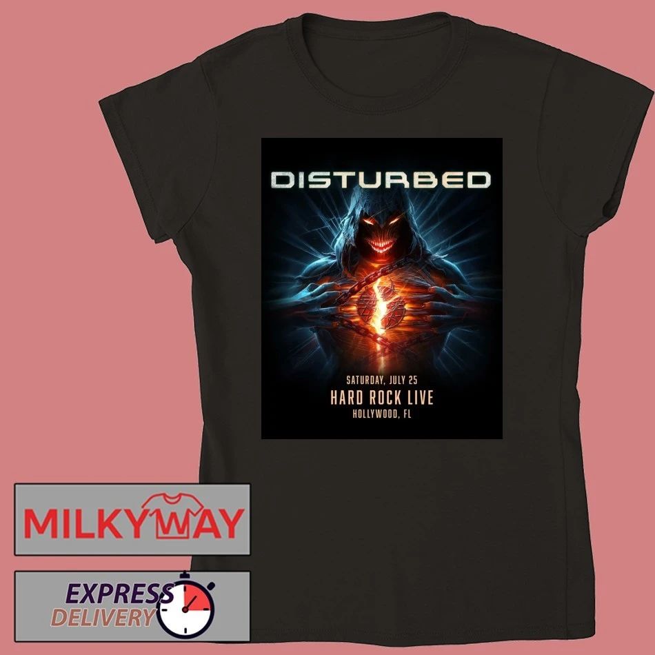 Disturbed Venue Poster At Hard Rock Live On July 25 2026 Hollywood FL shirt