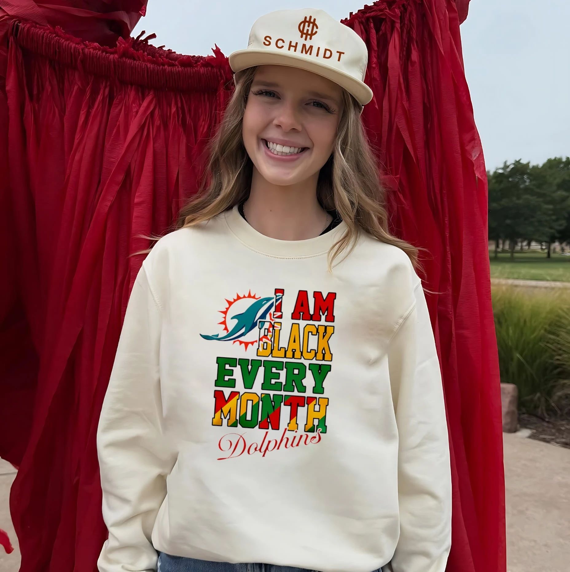 Miami Dolphins I am Black Every Month logo shirt