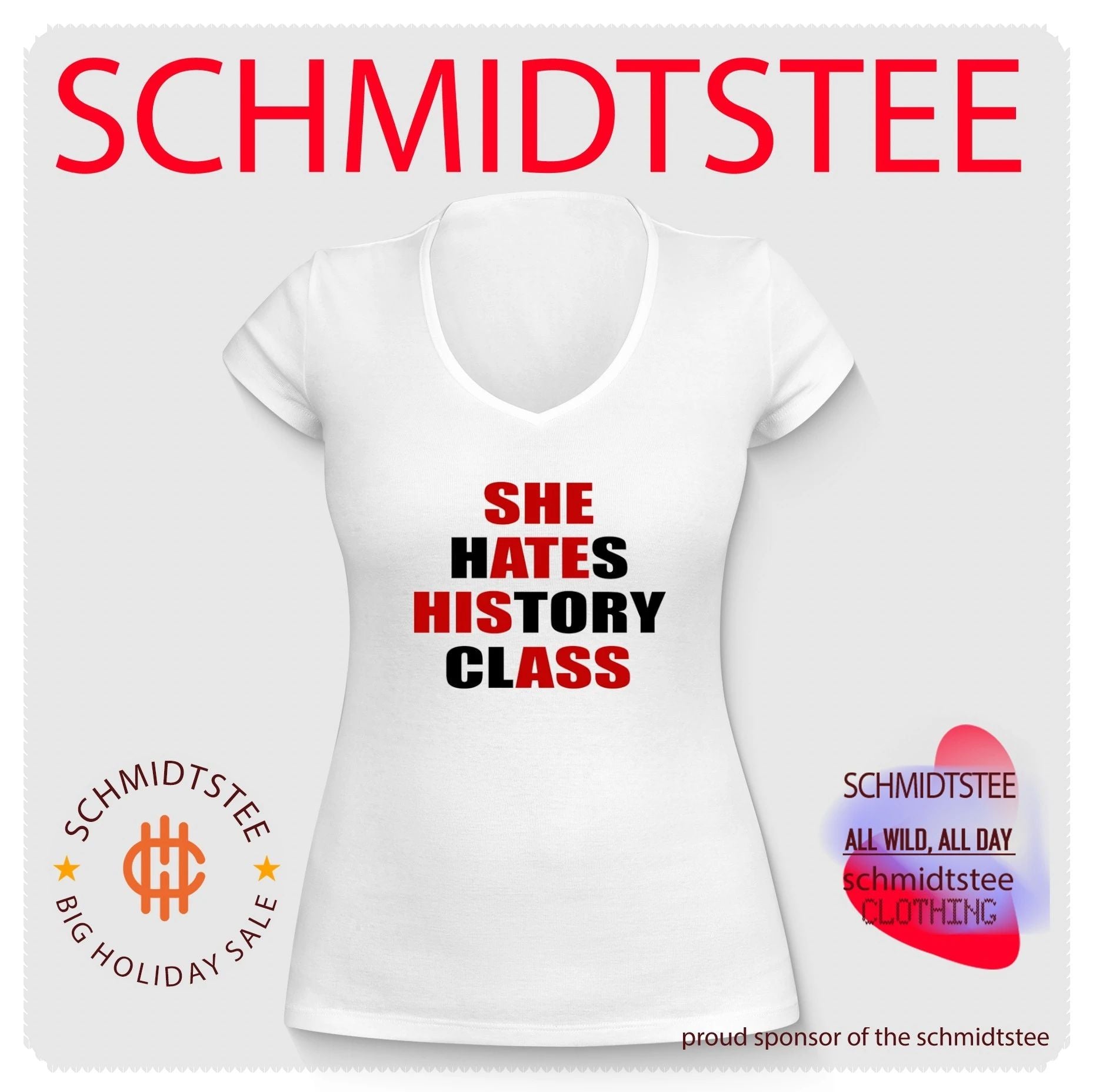 She hates history class she ate his ass text shirt