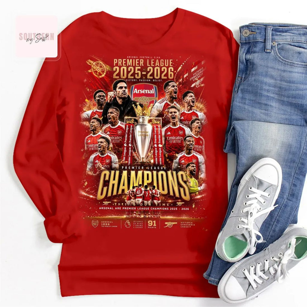 Arsenal Premier League Champions 2025-2026 Celebratory Fan Unisex T-Shirt