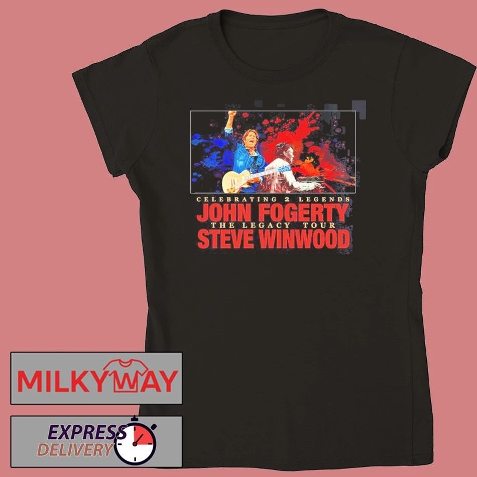 John Fogerty With Steve Winwood Celebrating 2 Legends The Legacy Tour 2026 Schedule Dates Two Sided T-Shirt