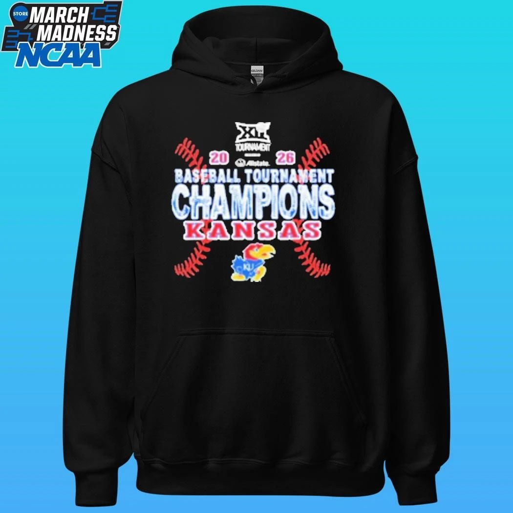 Kansas Jayhawks Blue 84 2026 Big 12 Baseball Tournament Champions Shirt