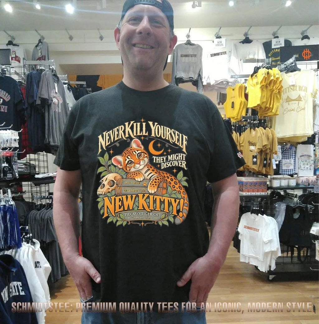 Never kill yourself they might discover new kitty Tilcayo Tiger Cat shirt