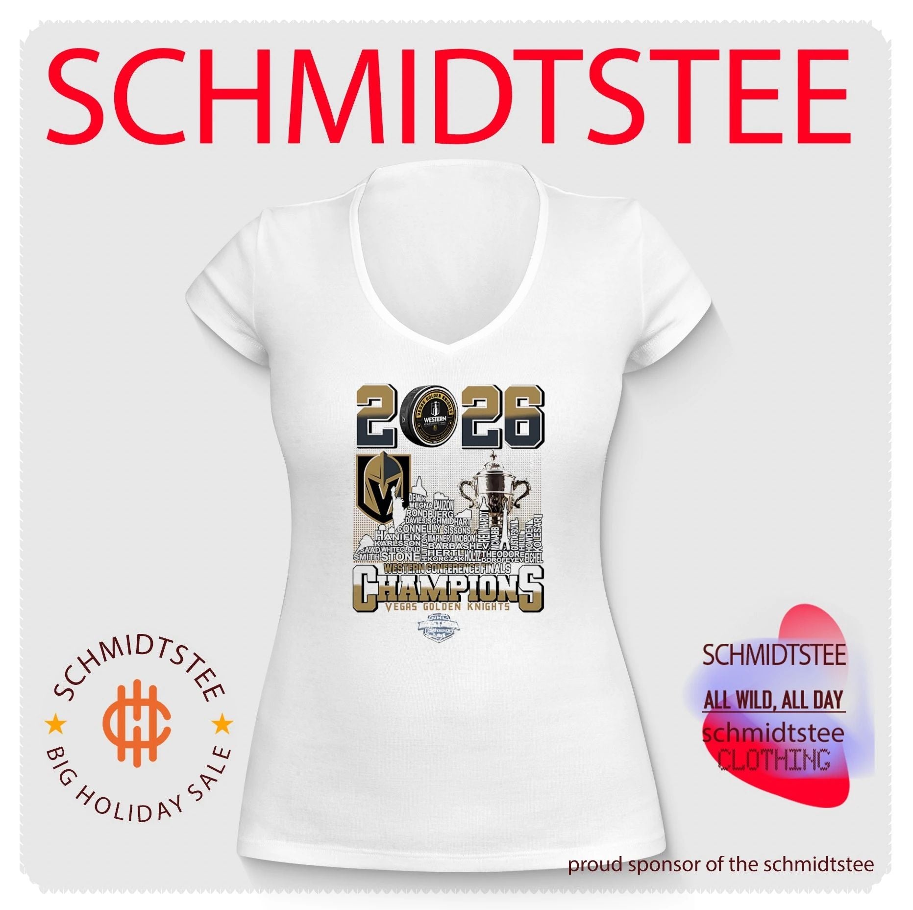 Vegas Golden Knights 2026 Western Conference Champions skyline shirt