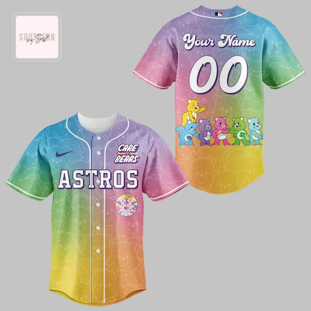 Astros Care Bears Night Limited Edition Custom Name Number Baseball Jersey