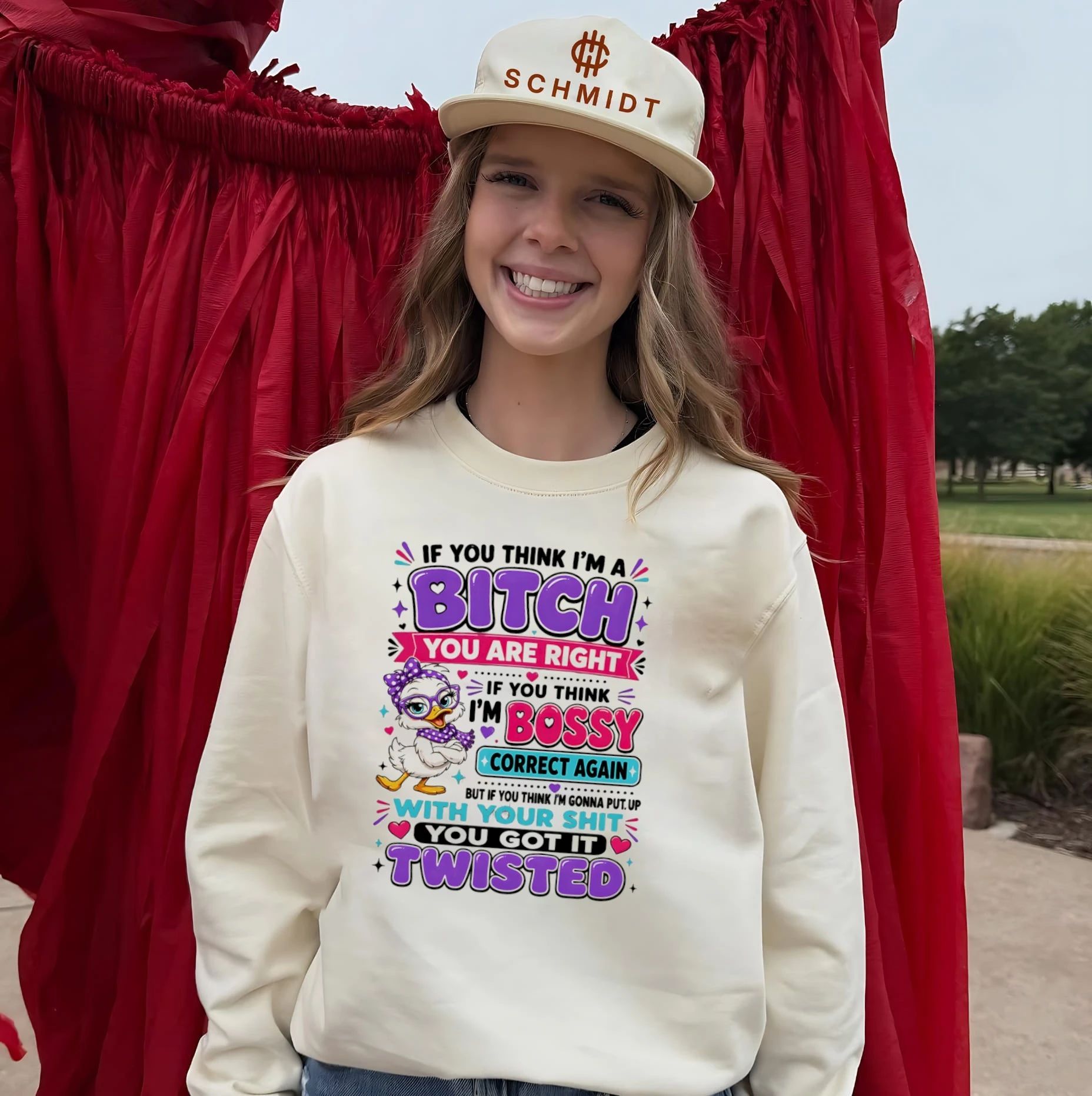 If you think I’m a bitch you are right if you think I’m bossy cartoon duck shirt