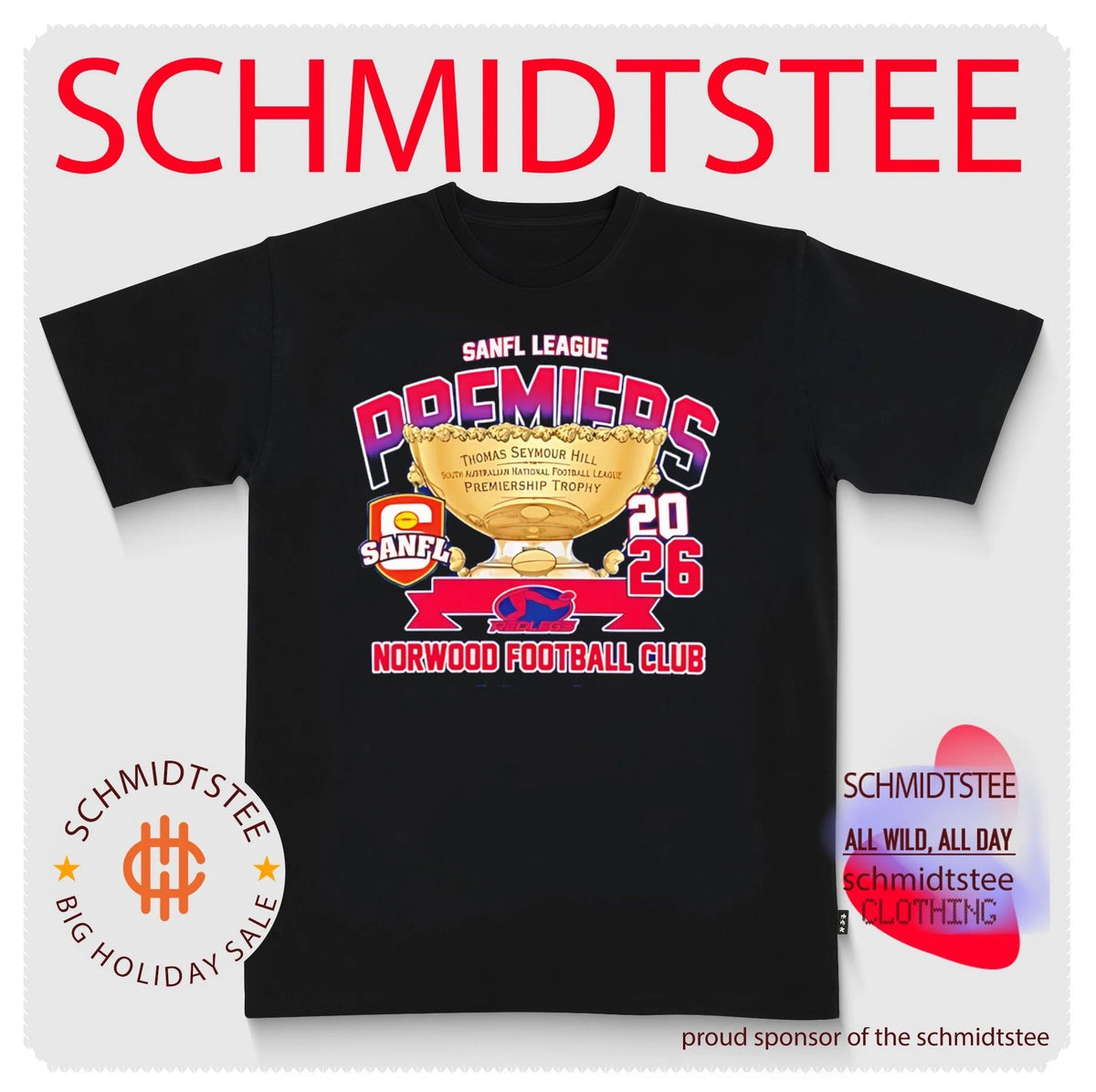 Norwood Football Club SANFL League Premiers 2026 trophy graphic shirt