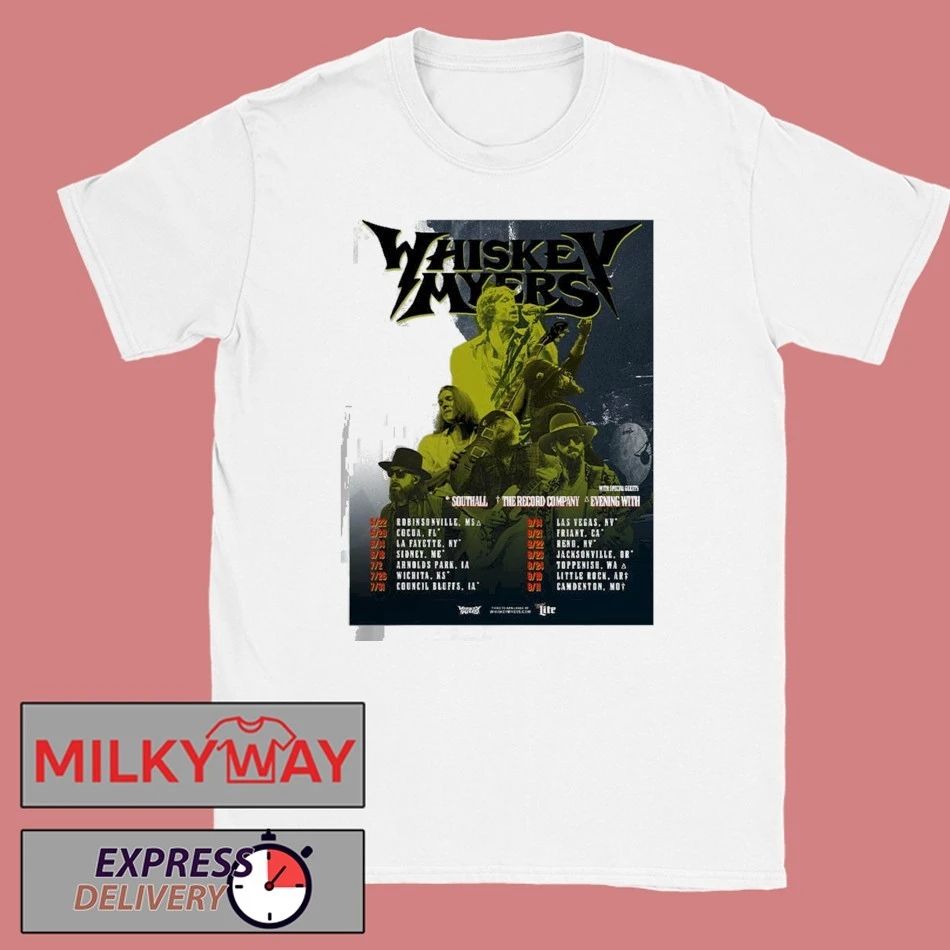 Whiskey Myers Southern Hospitality Tour 2026 North America Summer Schedule Dates Two Sided T-Shirt