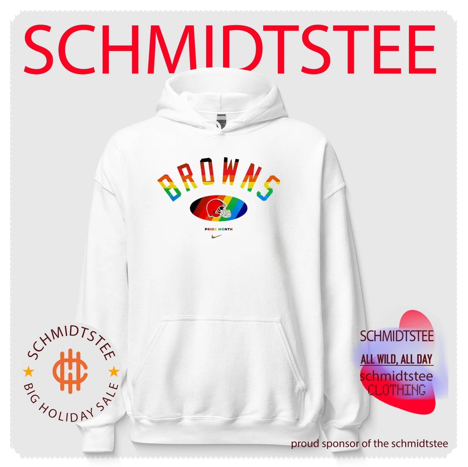 Cleveland Browns Pride Month Rainbow logo shirt