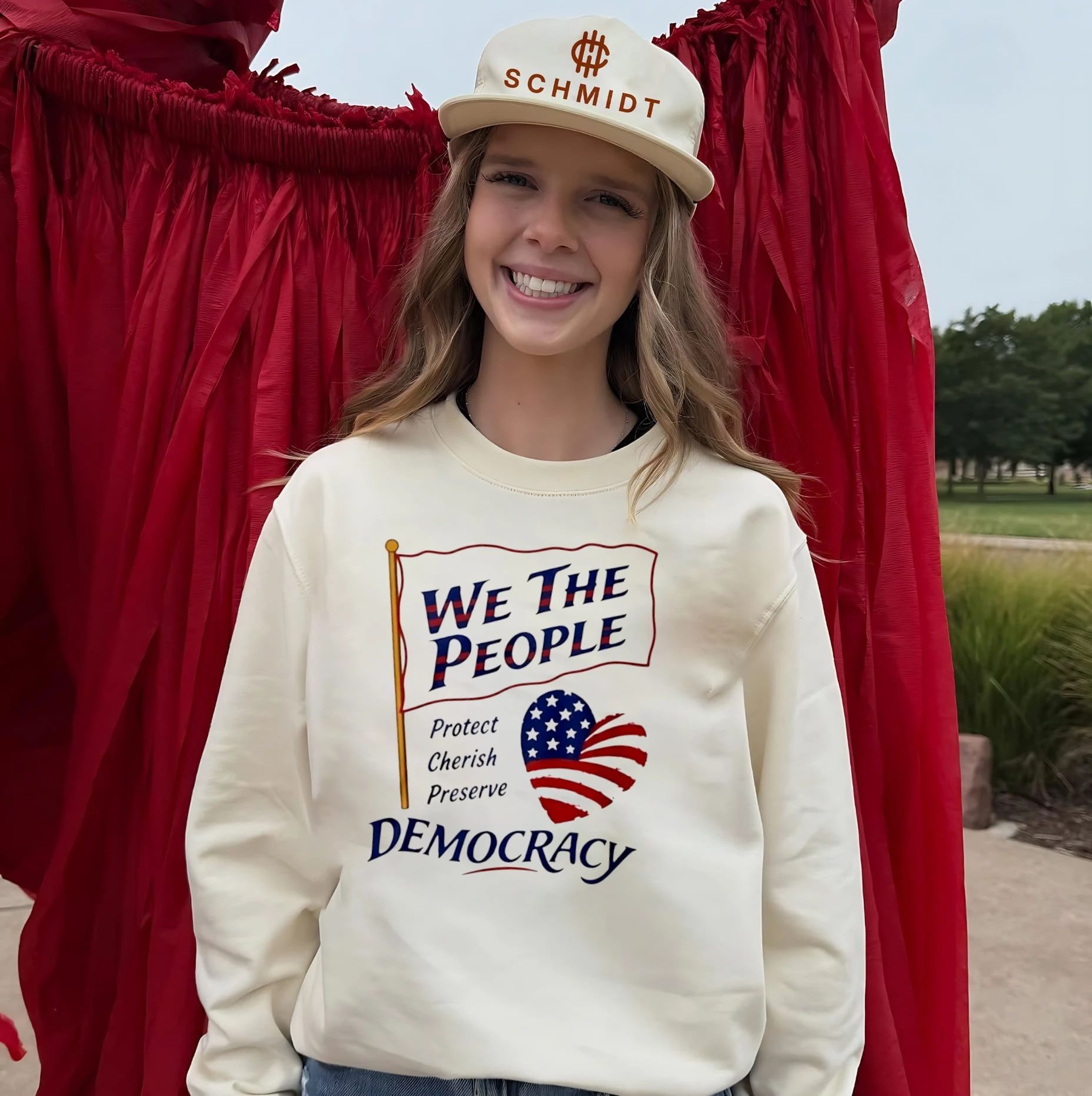We the People Protect Cherish Preserve Democracy American Heart Shirt