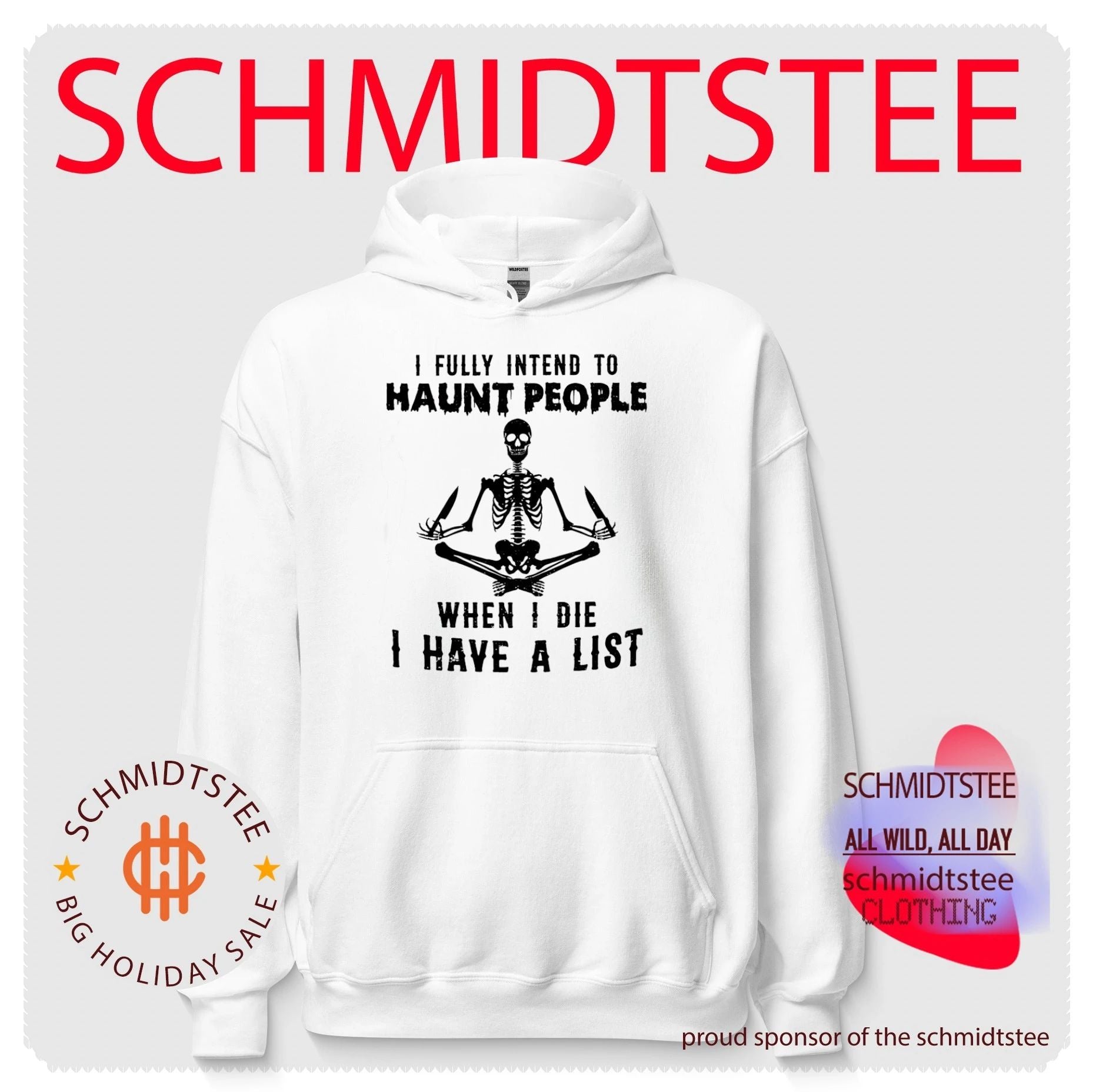 I fully inted to haunt people when I die I have a list skeleton shirt