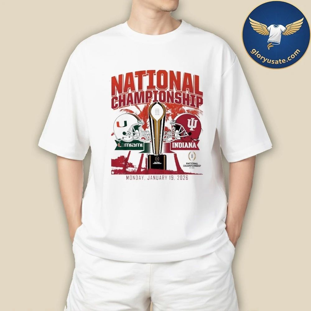 Miami Hurricanes Vs Indiana Hoosiers College Football Playoff 2026 National Championship Vintage Helmet T-Shirt