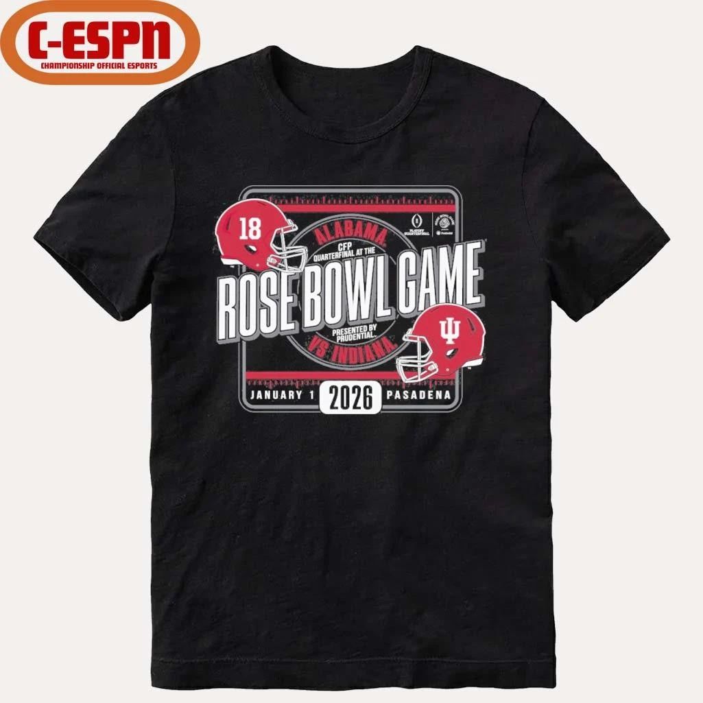 Alabama Vs Indiana Football 2026 Rose Bowl Game Head to Head T-Shirt