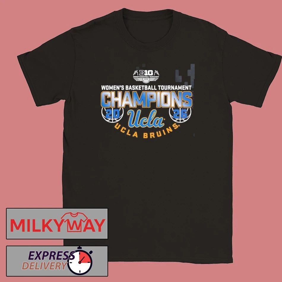 UCLA Bruins Women’s Basketball Back To Back Big 10 Tournament Champions Locker Room T-Shirt