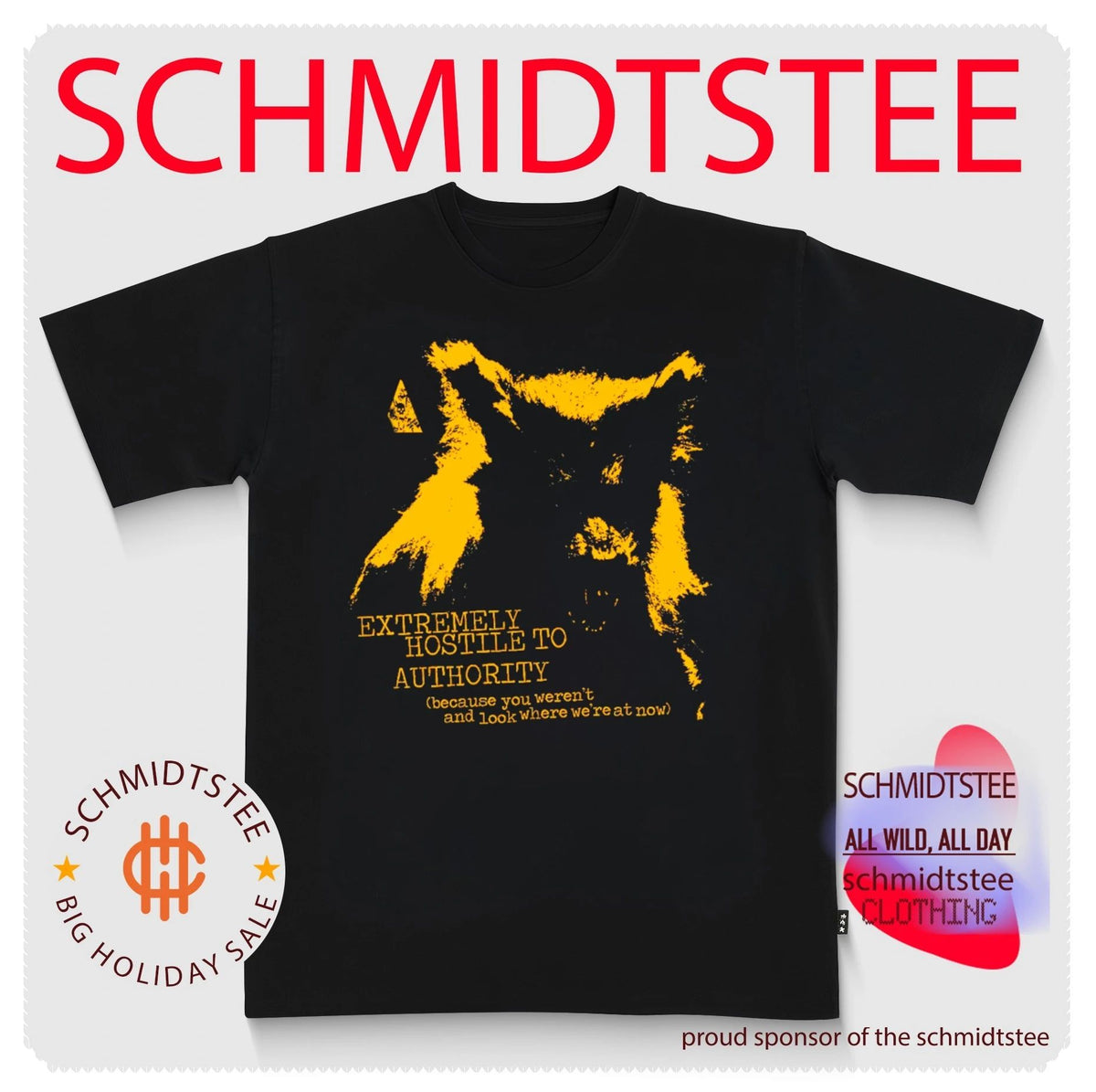 Extremely Hostile to Authority Anarchy Wolf shirt