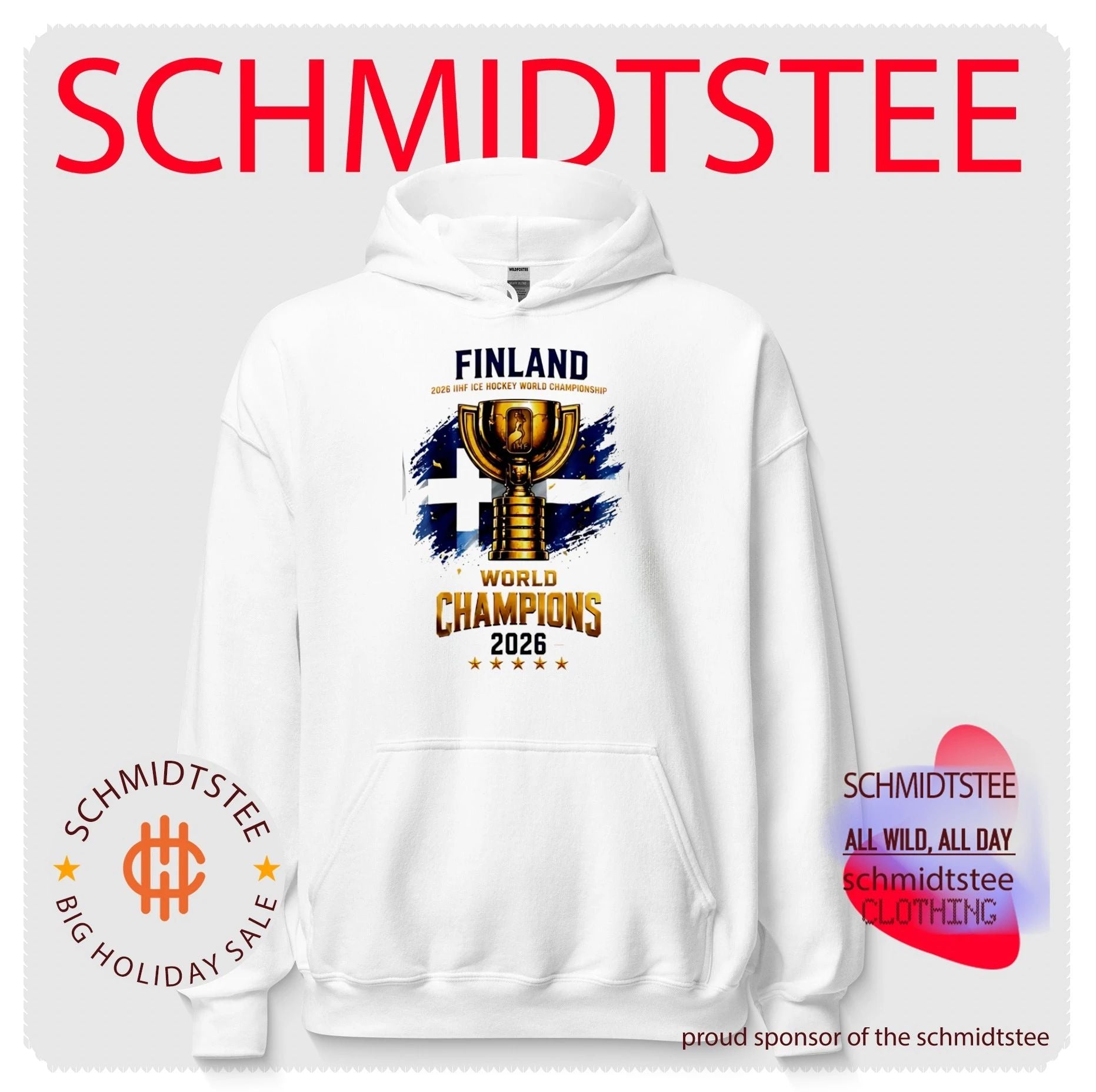 Findland 2026 IIHF Ice Hockey World Champions trophy shirt