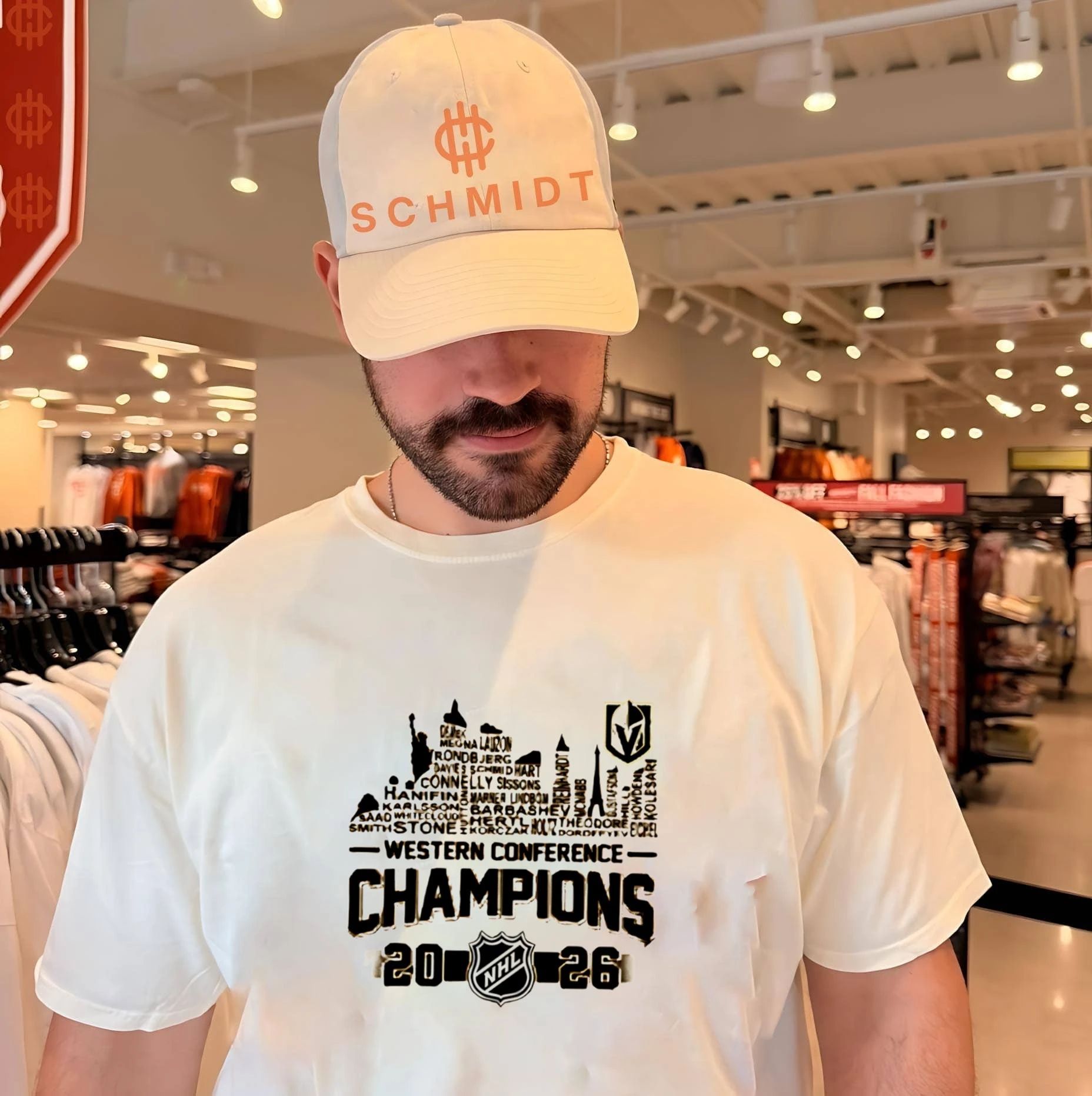 Vegas Golden Knights 2026 Western Conference Champions player name skyline shirt