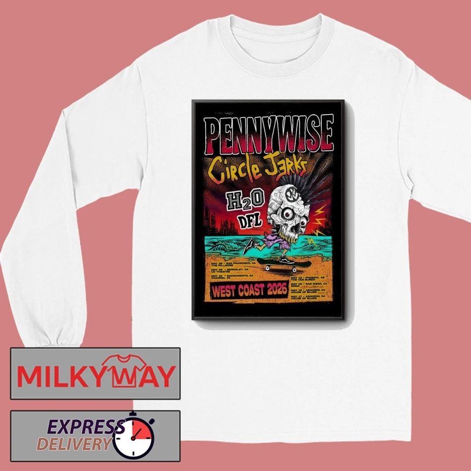 Pennywise With Circle Jerks West Coast Tour 2026 Poster shirt