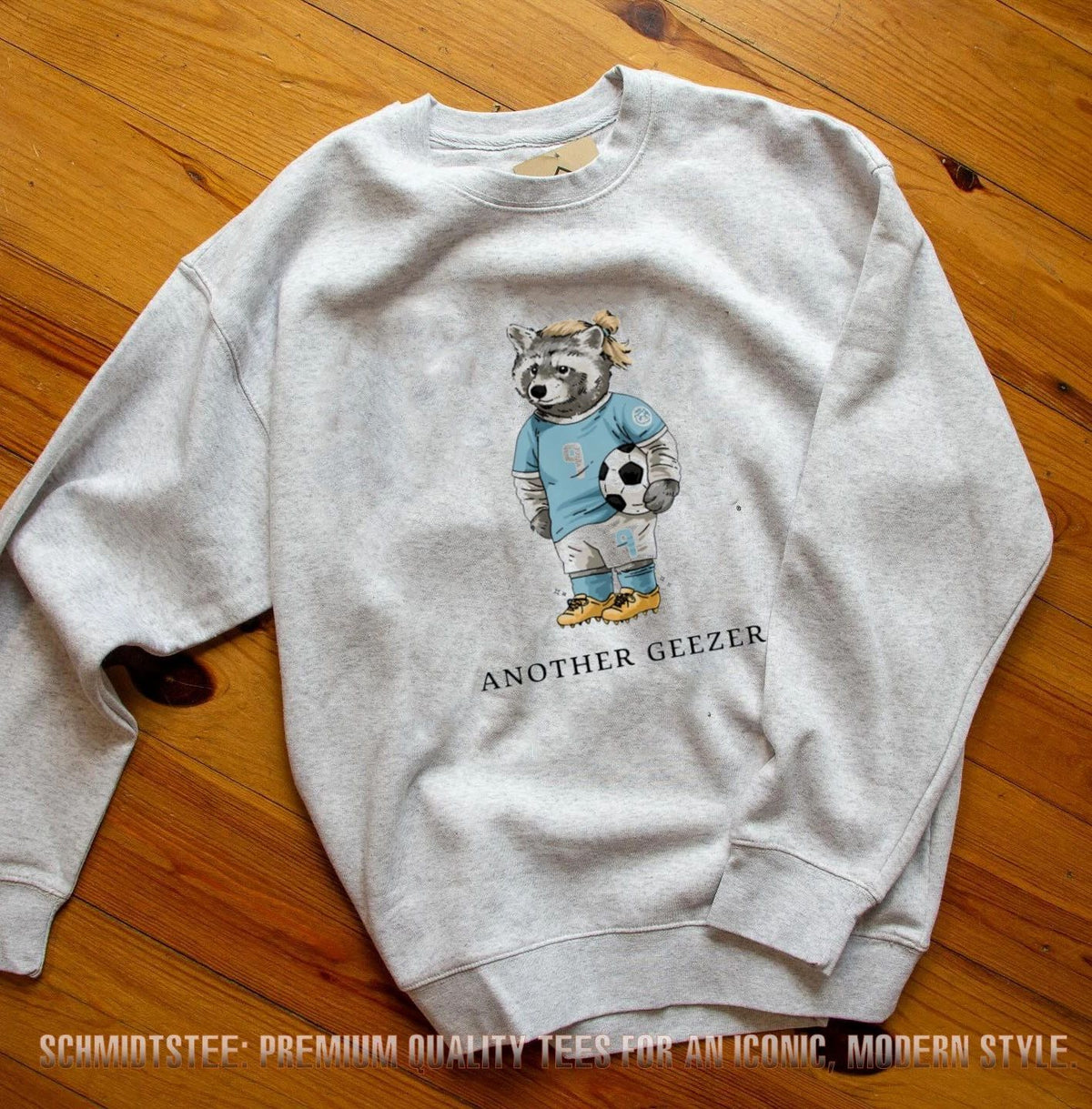 Another Geezer Raccoon Soccer Player Number 9 shirt