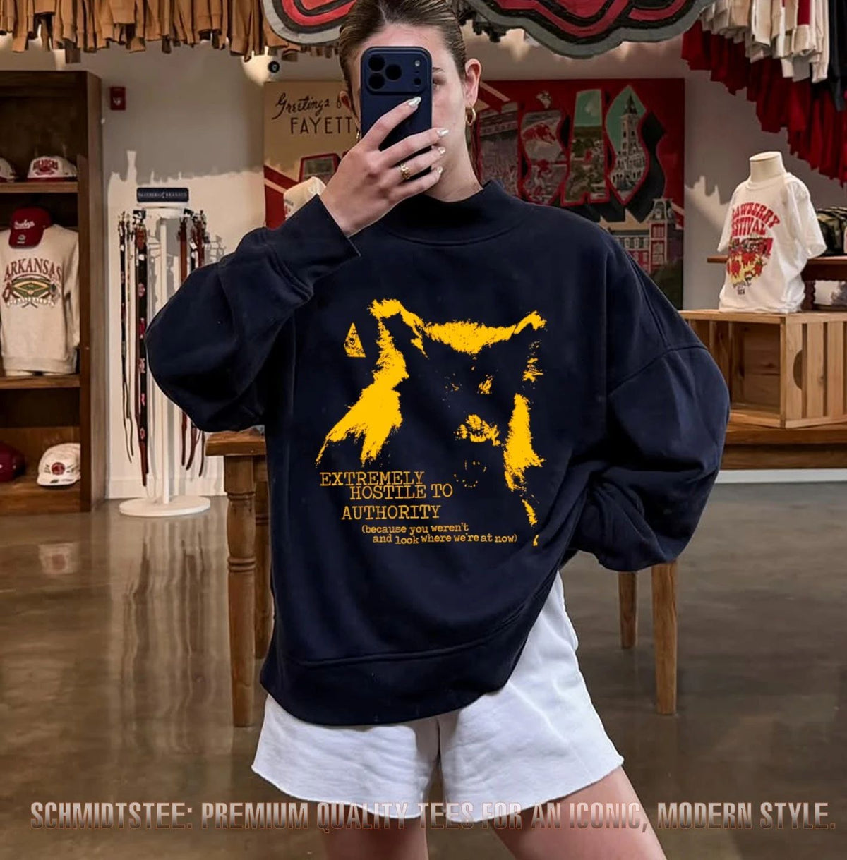 Extremely Hostile to Authority Anarchy Wolf shirt