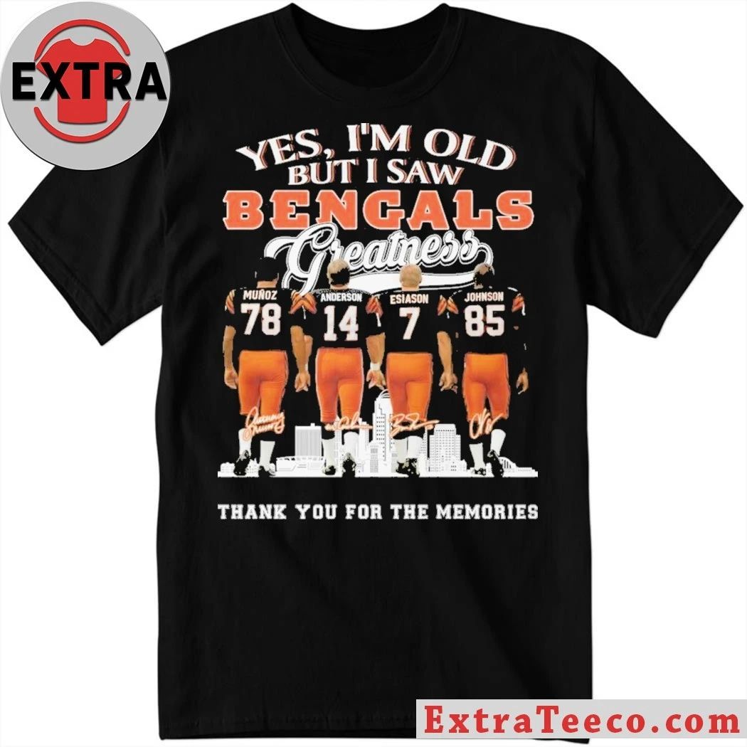 Cincinnati Bengals Greatness 2025 Munoz Anderson Esiason Johnson Signature And City T-Shirt