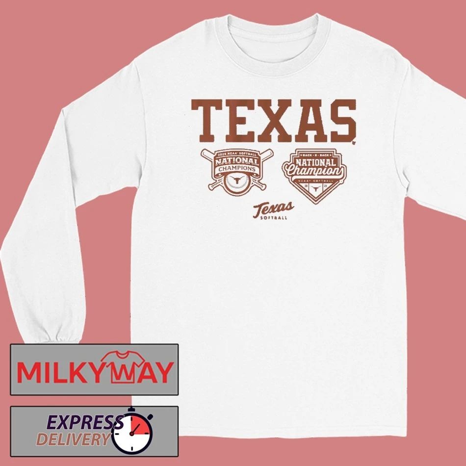 Texas Softball Back-to-Back Champions Logos 2026 Shirt