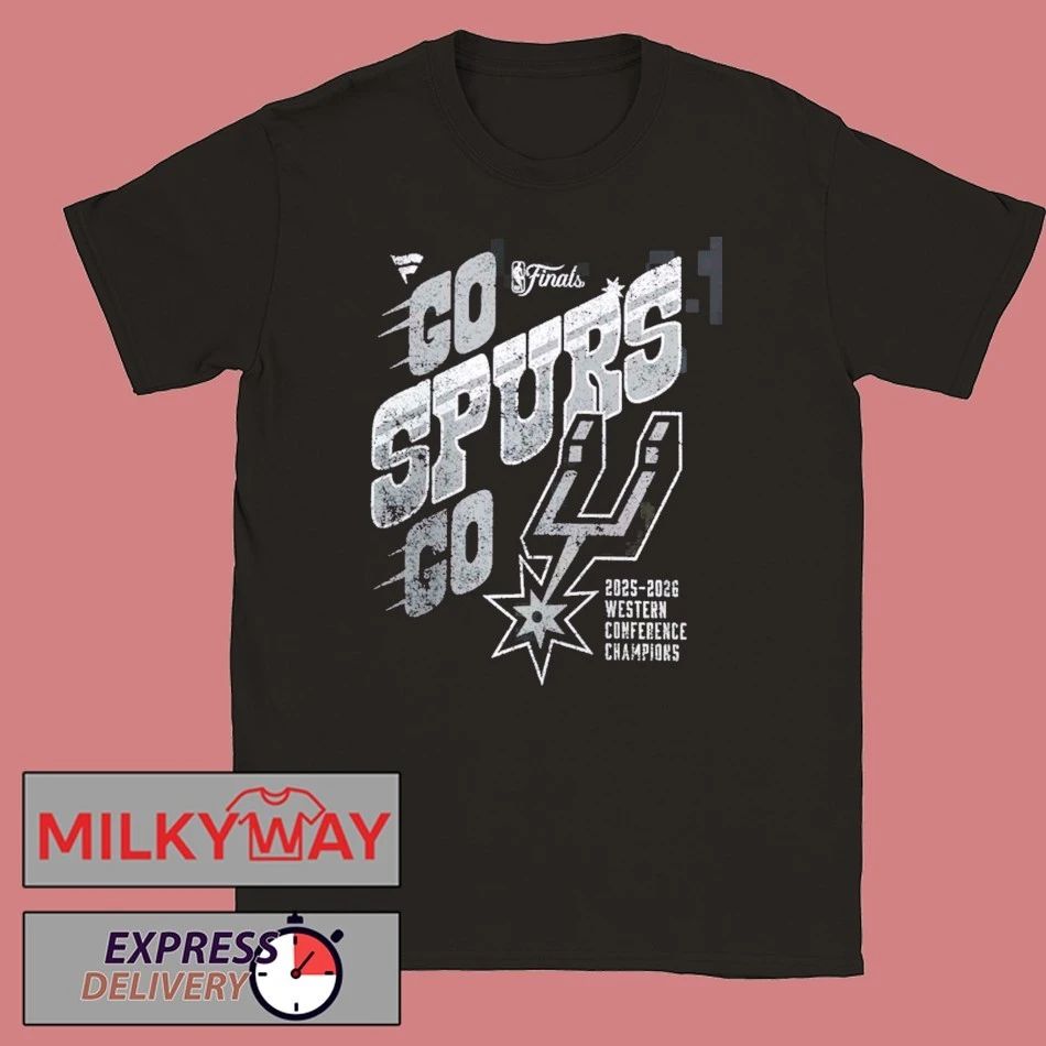 San Antonio Spurs Fanatics Black 2026 NBA Western Conference Champions Hometown Go Spurs Go T-Shirt