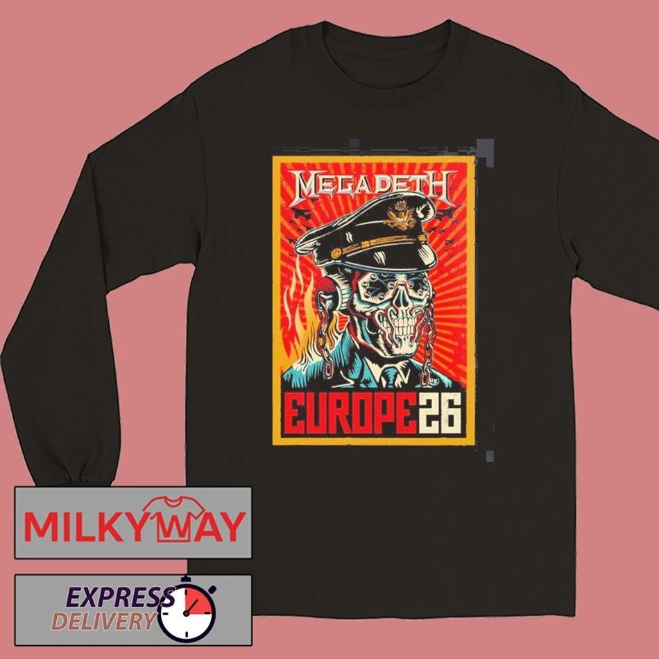 Megadeth Europe 2026 Tour Merch Commander Vic Over Europe T-Shirt